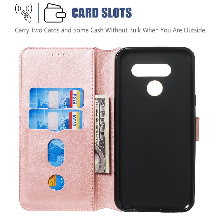 For LG K50 / Q60 Solid Color Buckle Horizontal Flip Leather Case with Wallet & Holder & Card Slots