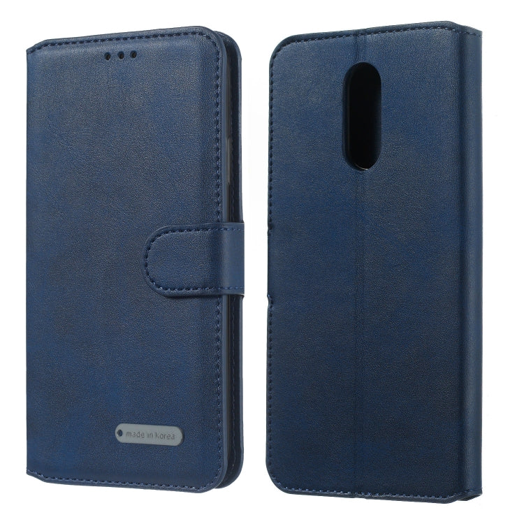 For LG Stylo 4 / Q8 (2018) Solid Color Buckle Horizontal Flip Leather Case with Wallet & Holder & Card Slots