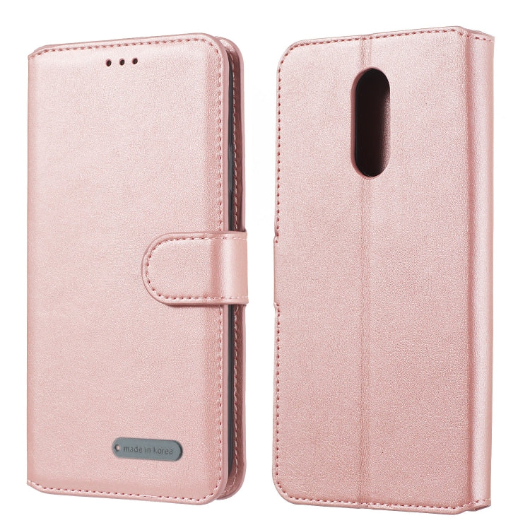 For LG Stylo 4 / Q8 (2018) Solid Color Buckle Horizontal Flip Leather Case with Wallet & Holder & Card Slots