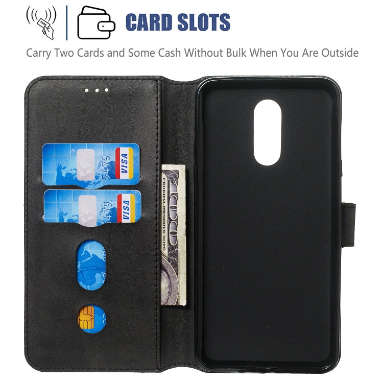 For LG Q Stylo 5 Solid Color Buckle Horizontal Flip Leather Case with Wallet & Holder & Card Slots