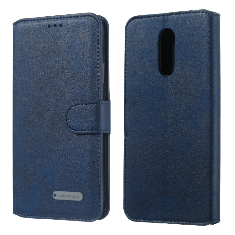 For LG Q Stylo 5 Solid Color Buckle Horizontal Flip Leather Case with Wallet & Holder & Card Slots