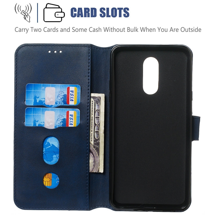 For LG Q Stylo 5 Solid Color Buckle Horizontal Flip Leather Case with Wallet & Holder & Card Slots