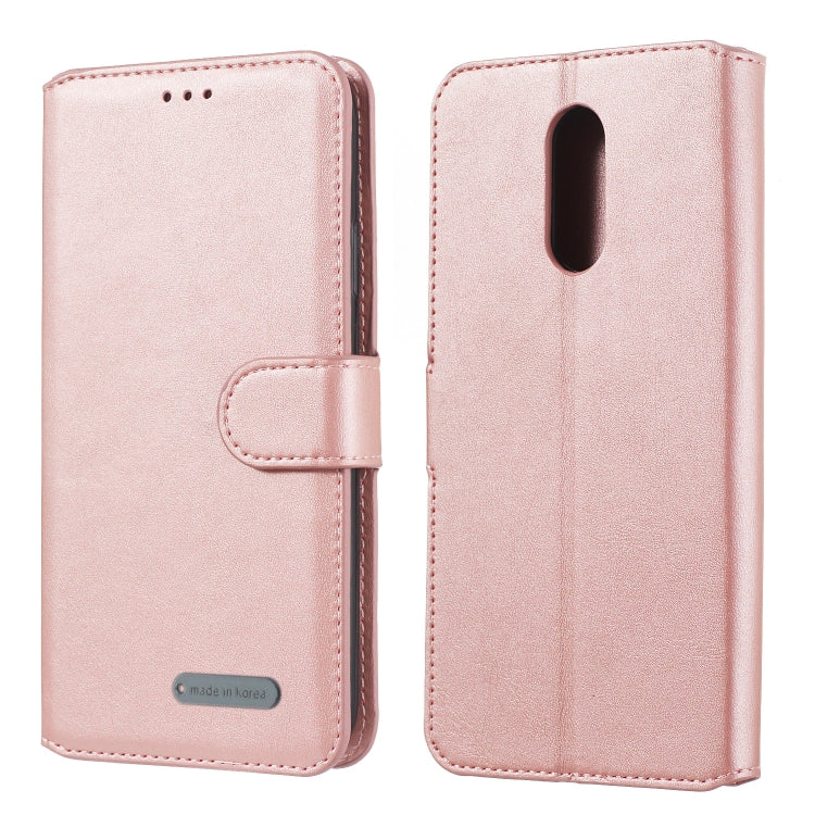For LG Q Stylo 5 Solid Color Buckle Horizontal Flip Leather Case with Wallet & Holder & Card Slots