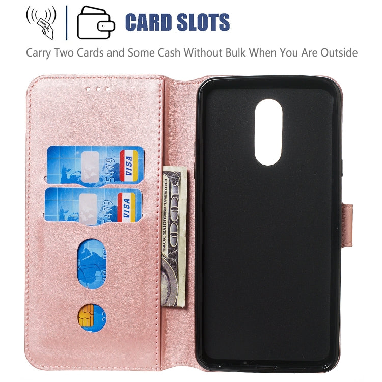 For LG Q Stylo 5 Solid Color Buckle Horizontal Flip Leather Case with Wallet & Holder & Card Slots