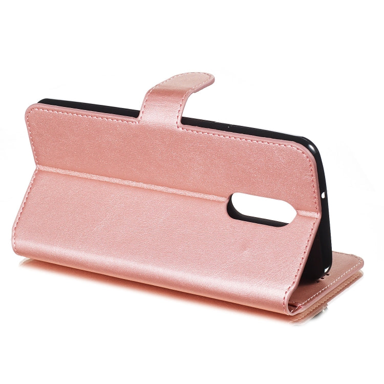 For LG Q Stylo 5 Solid Color Buckle Horizontal Flip Leather Case with Wallet & Holder & Card Slots