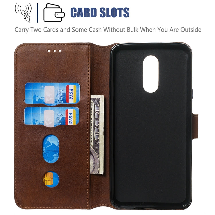 For LG Q Stylo 5 Solid Color Buckle Horizontal Flip Leather Case with Wallet & Holder & Card Slots