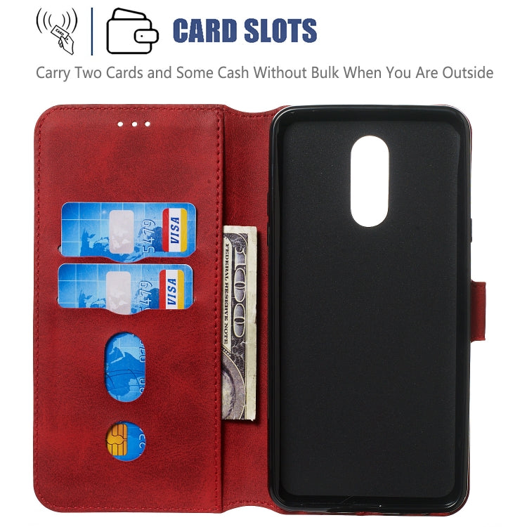 For LG Q Stylo 5 Solid Color Buckle Horizontal Flip Leather Case with Wallet & Holder & Card Slots
