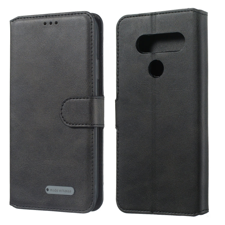 For LG V40 Solid Color Buckle Horizontal Flip Leather Case with Wallet & Holder & Card Slots