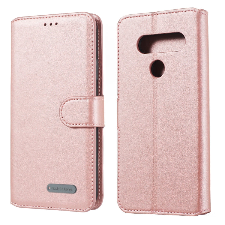 For LG V40 Solid Color Buckle Horizontal Flip Leather Case with Wallet & Holder & Card Slots