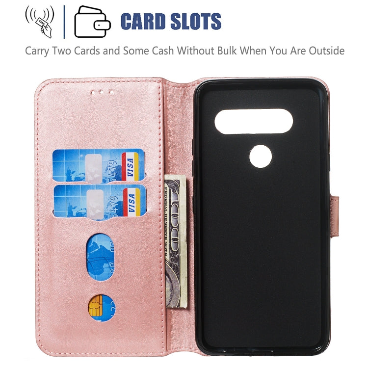 For LG V40 Solid Color Buckle Horizontal Flip Leather Case with Wallet & Holder & Card Slots