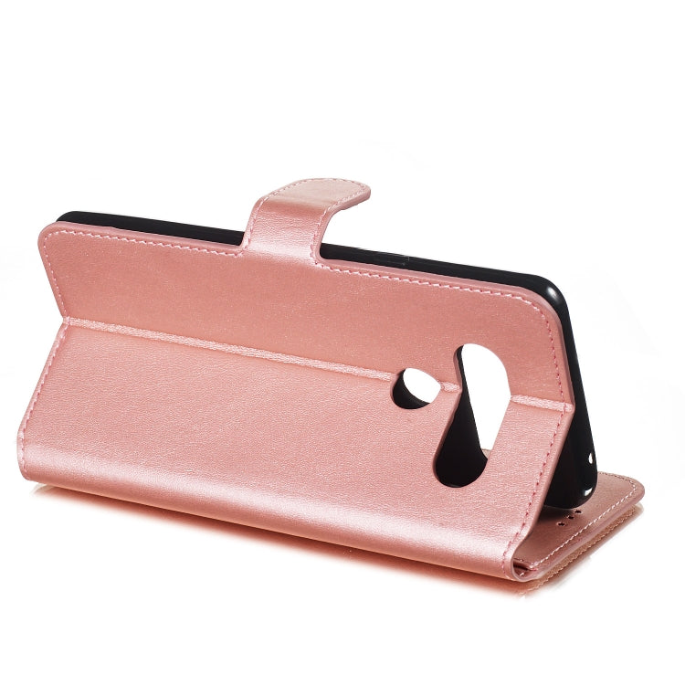 For LG V40 Solid Color Buckle Horizontal Flip Leather Case with Wallet & Holder & Card Slots
