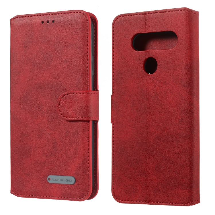For LG V40 Solid Color Buckle Horizontal Flip Leather Case with Wallet & Holder & Card Slots