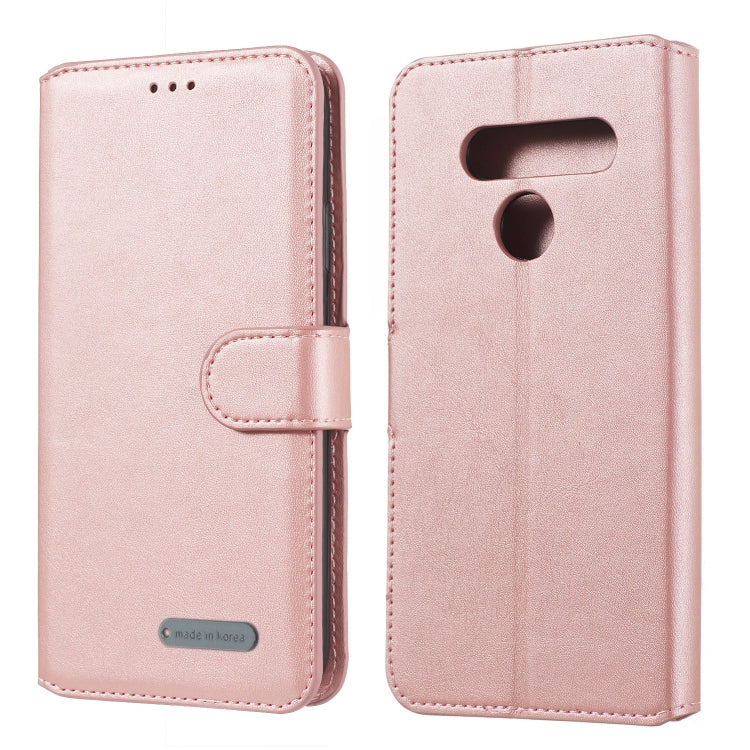 For LG V50 Solid Color Buckle Horizontal Flip Leather Case with Wallet & Holder & Card Slots