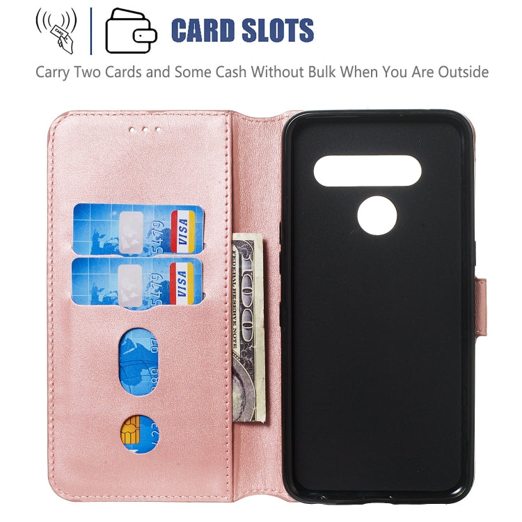 For LG V50 Solid Color Buckle Horizontal Flip Leather Case with Wallet & Holder & Card Slots