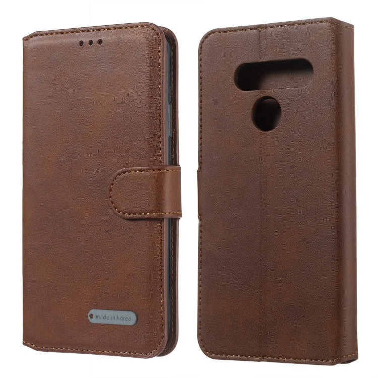 For LG V50 Solid Color Buckle Horizontal Flip Leather Case with Wallet & Holder & Card Slots