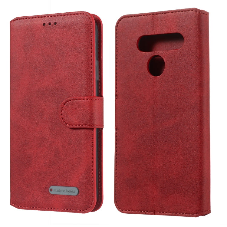 For LG V50 Solid Color Buckle Horizontal Flip Leather Case with Wallet & Holder & Card Slots