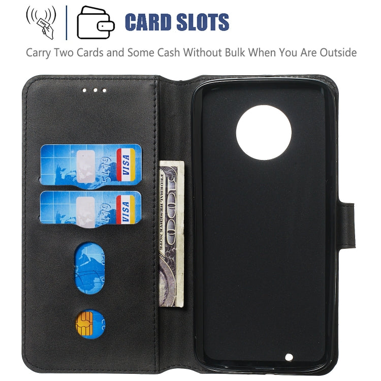 For Motorola Moto G6 (2018) Solid Color Buckle Horizontal Flip Leather Case with Wallet & Holder & Card Slots