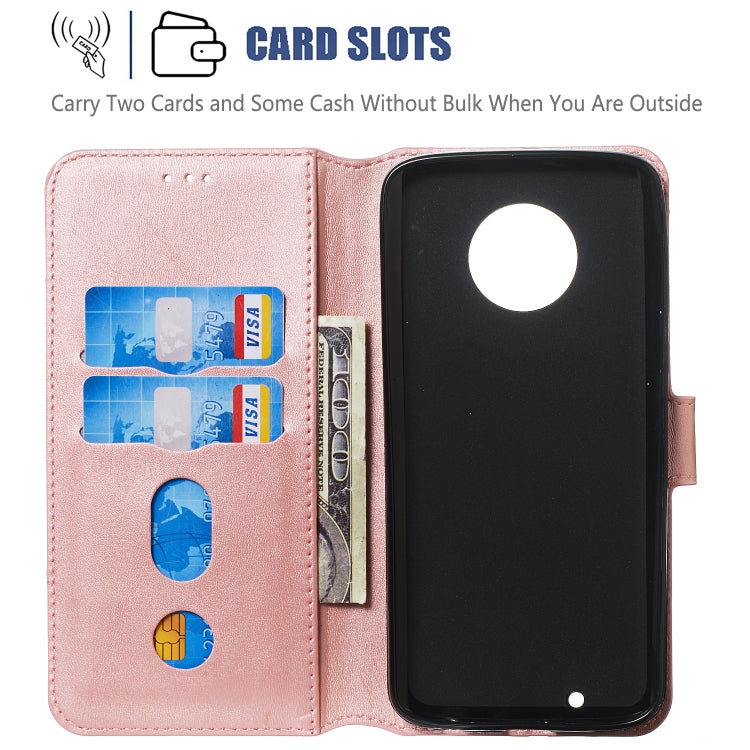 For Motorola Moto G6 (2018) Solid Color Buckle Horizontal Flip Leather Case with Wallet & Holder & Card Slots