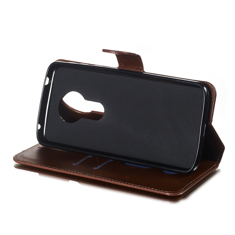 For Motorola Moto G6 Play Solid Color Buckle Horizontal Flip Leather Case with Wallet & Holder & Card Slots
