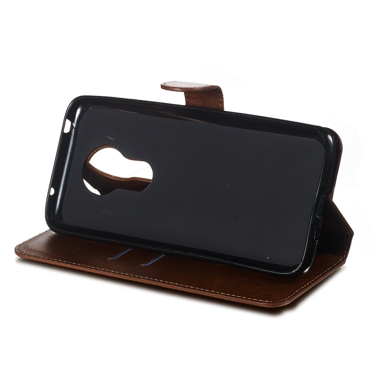 For Motorola Moto G7 Play Solid Color Buckle Horizontal Flip Leather Case with Wallet & Holder & Card Slots