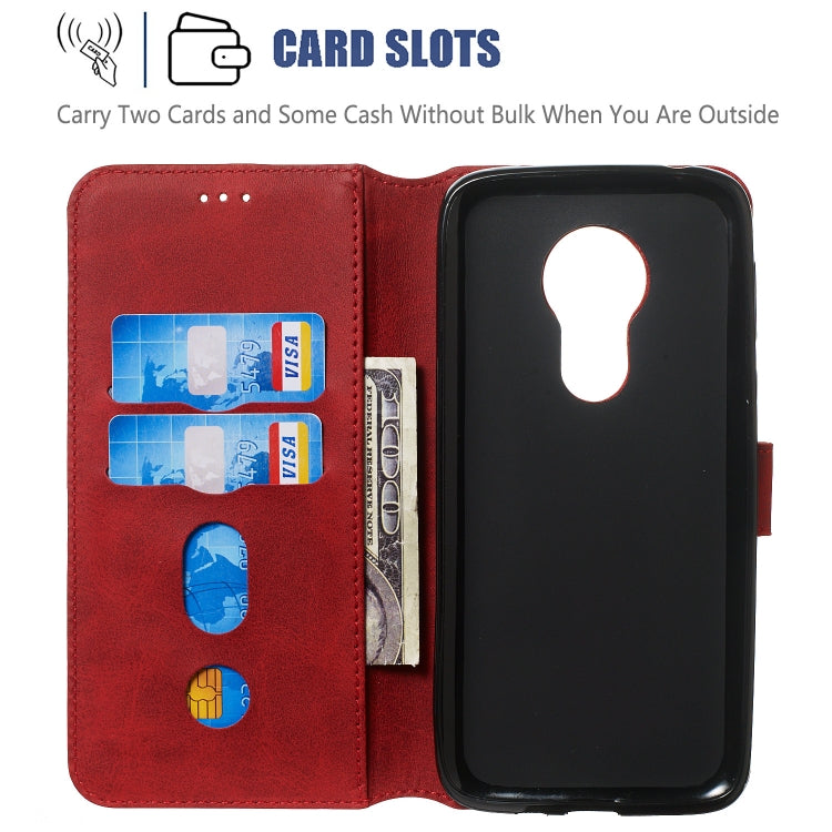 For Motorola Moto G7 Play Solid Color Buckle Horizontal Flip Leather Case with Wallet & Holder & Card Slots