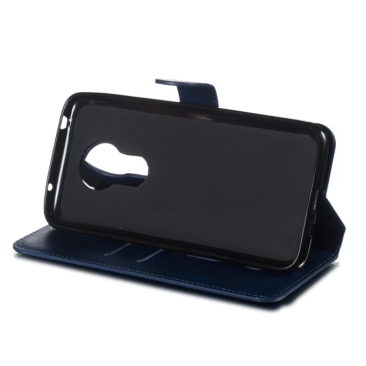 For Motorola Moto G7 Power Solid Color Buckle Horizontal Flip Leather Case with Wallet & Holder & Card Slots