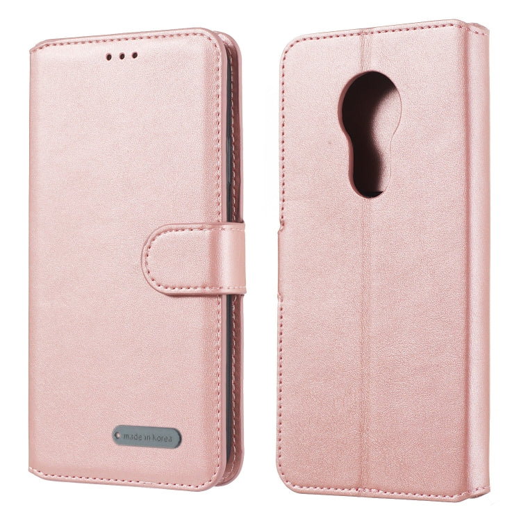 For Motorola Moto G7 Power Solid Color Buckle Horizontal Flip Leather Case with Wallet & Holder & Card Slots