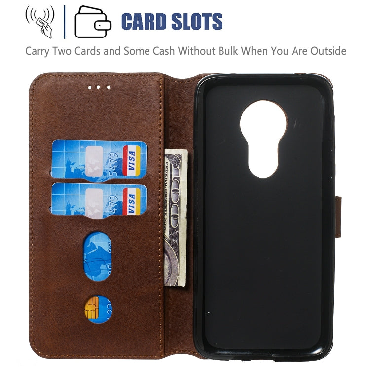 For Motorola Moto G7 Power Solid Color Buckle Horizontal Flip Leather Case with Wallet & Holder & Card Slots