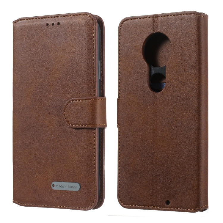 For Motorola Moto G7 / G7 Plus Solid Color Buckle Horizontal Flip Leather Case with Wallet & Holder & Card Slots