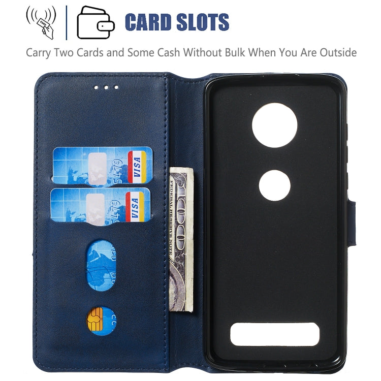 For Motorola Moto Z4 Play Solid Color Buckle Horizontal Flip Leather Case with Wallet & Holder & Card Slots