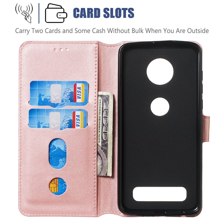 For Motorola Moto Z4 Play Solid Color Buckle Horizontal Flip Leather Case with Wallet & Holder & Card Slots
