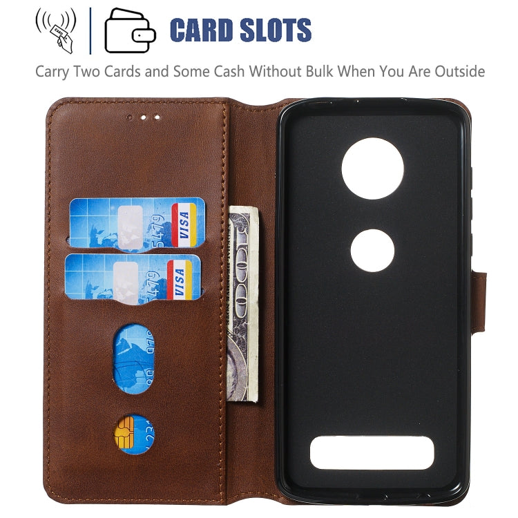 For Motorola Moto Z4 Play Solid Color Buckle Horizontal Flip Leather Case with Wallet & Holder & Card Slots