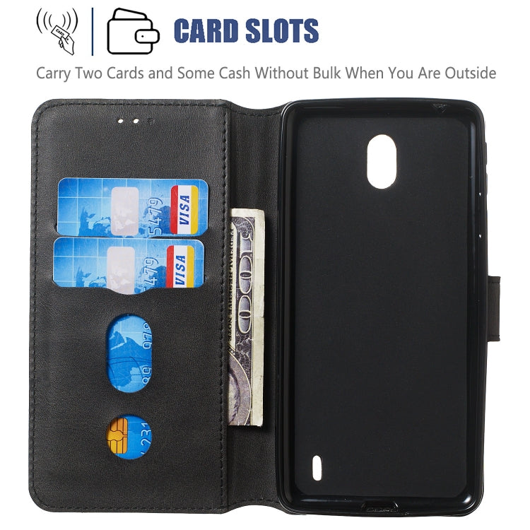 For Nokia 1 Plus Solid Color Buckle Horizontal Flip Leather Case with Wallet & Holder & Card Slots