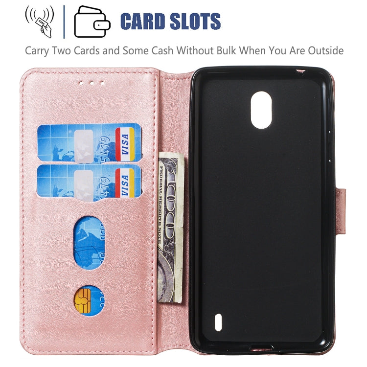 For Nokia 1 Plus Solid Color Buckle Horizontal Flip Leather Case with Wallet & Holder & Card Slots
