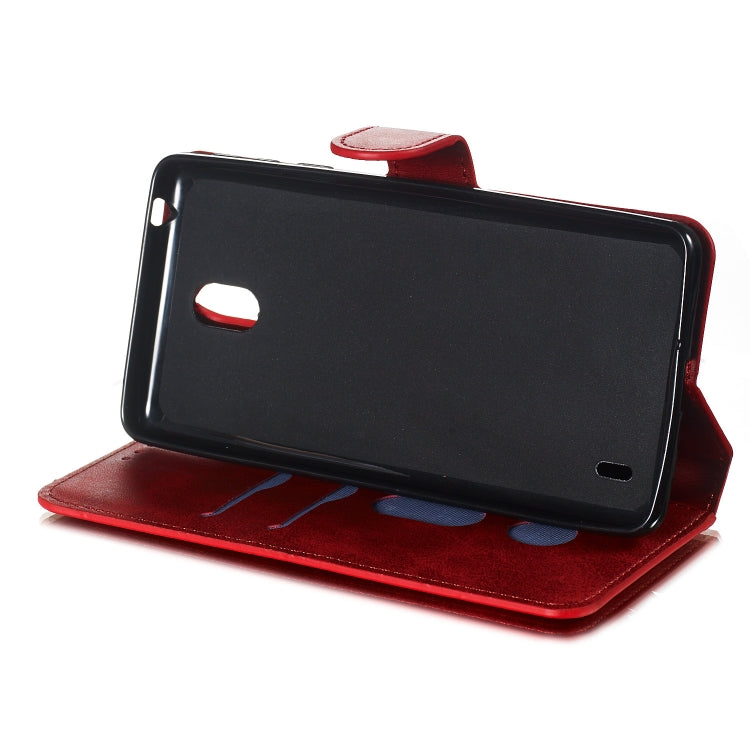 For Nokia 1 Plus Solid Color Buckle Horizontal Flip Leather Case with Wallet & Holder & Card Slots
