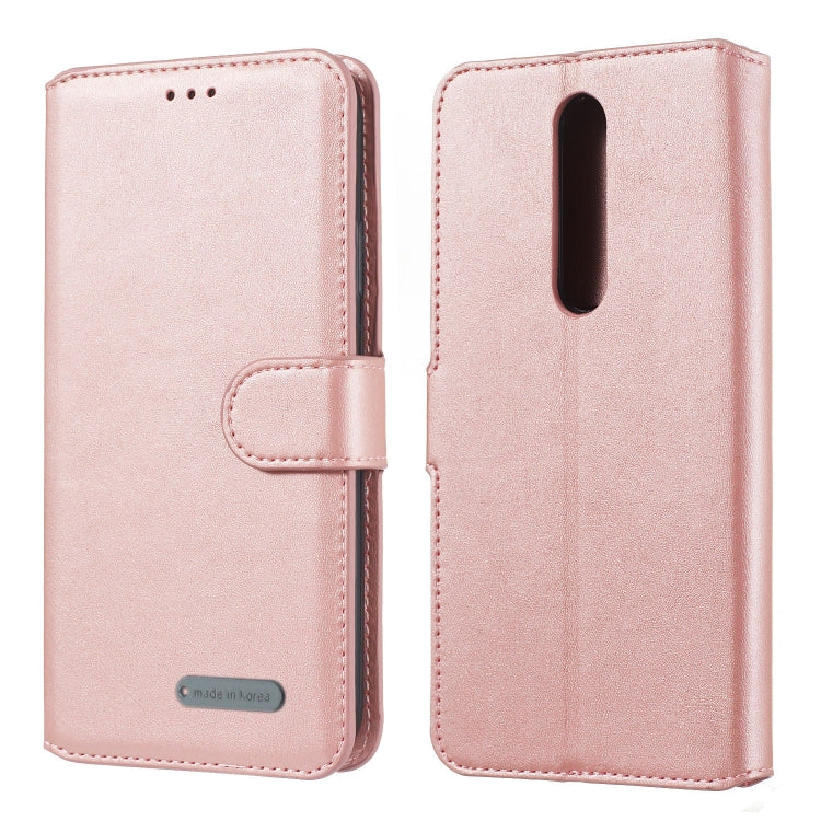 For Nokia 3.1 Plus Solid Color Buckle Horizontal Flip Leather Case with Wallet & Holder & Card Slots