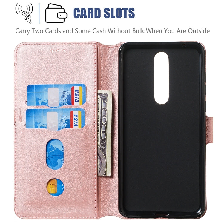 For Nokia 3.1 Plus Solid Color Buckle Horizontal Flip Leather Case with Wallet & Holder & Card Slots
