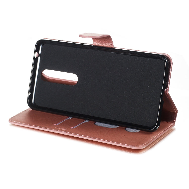 For Nokia 3.1 Plus Solid Color Buckle Horizontal Flip Leather Case with Wallet & Holder & Card Slots
