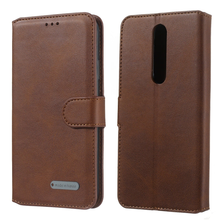 For Nokia 3.1 Plus Solid Color Buckle Horizontal Flip Leather Case with Wallet & Holder & Card Slots