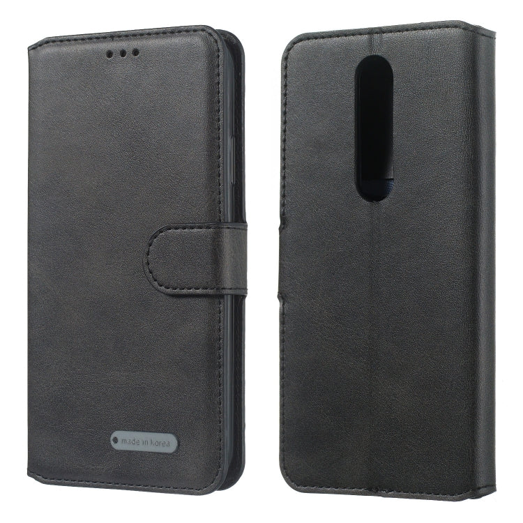 For Nokia 7.1 Solid Color Buckle Horizontal Flip Leather Case with Wallet & Holder & Card Slots