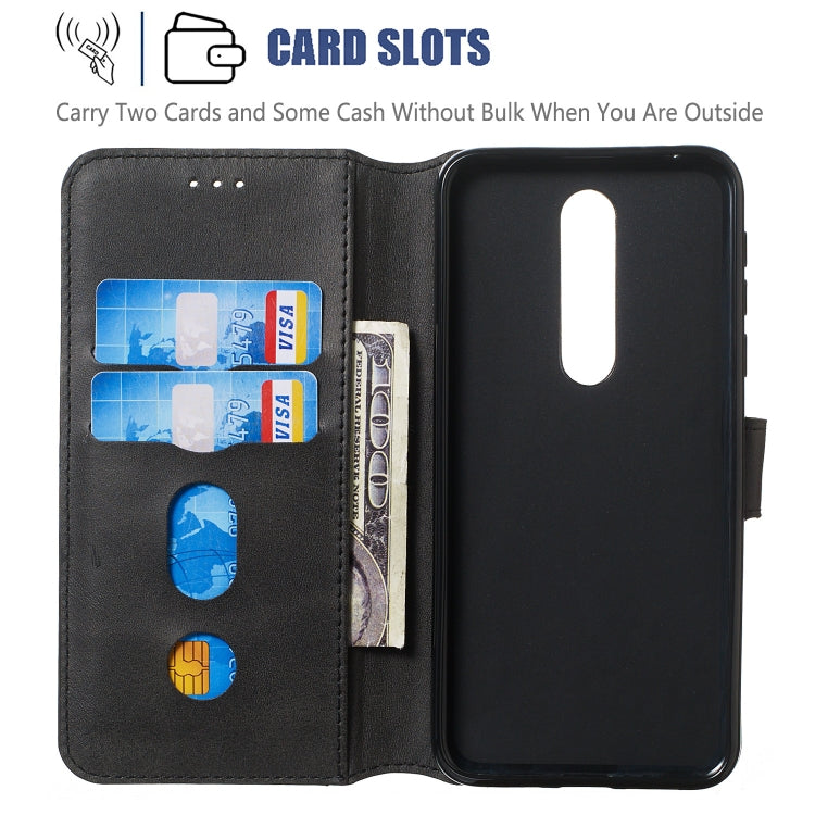 For Nokia 7.1 Solid Color Buckle Horizontal Flip Leather Case with Wallet & Holder & Card Slots