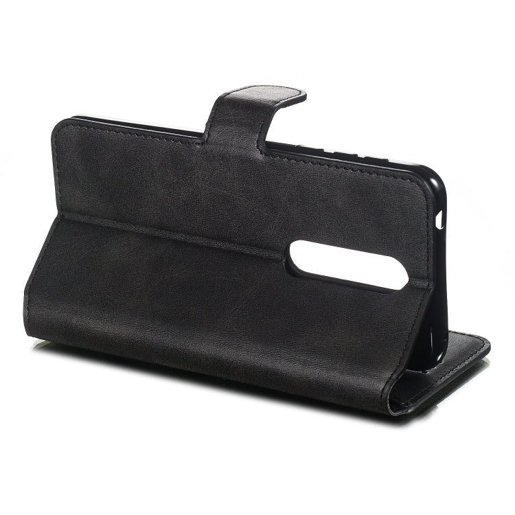For Nokia 7.1 Solid Color Buckle Horizontal Flip Leather Case with Wallet & Holder & Card Slots