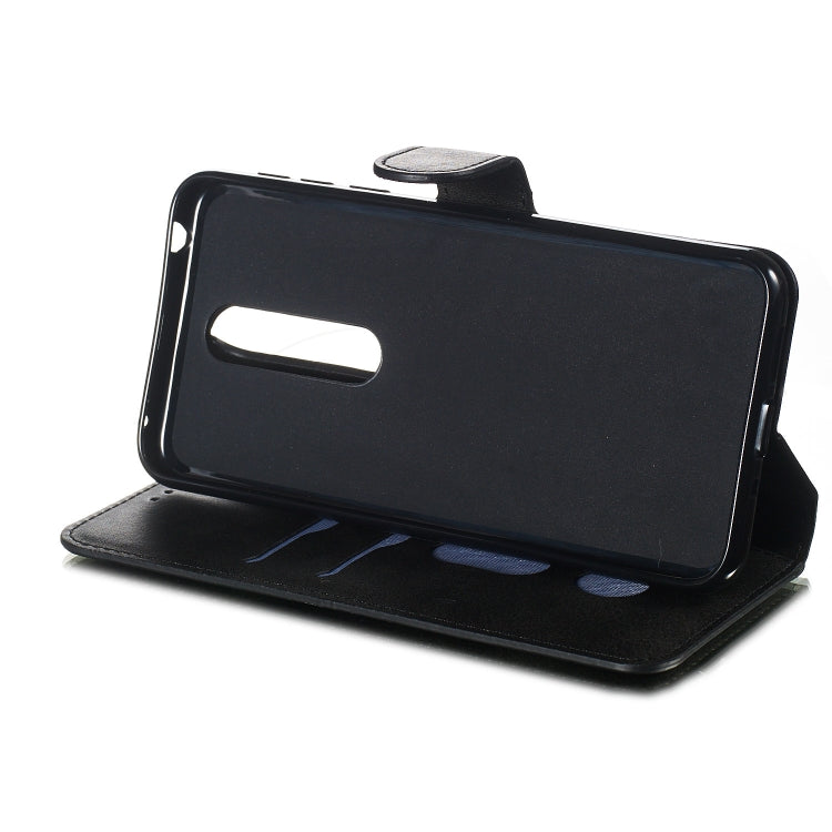 For Nokia 7.1 Solid Color Buckle Horizontal Flip Leather Case with Wallet & Holder & Card Slots