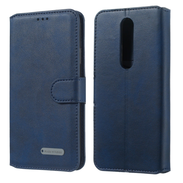 For Nokia 7.1 Solid Color Buckle Horizontal Flip Leather Case with Wallet & Holder & Card Slots
