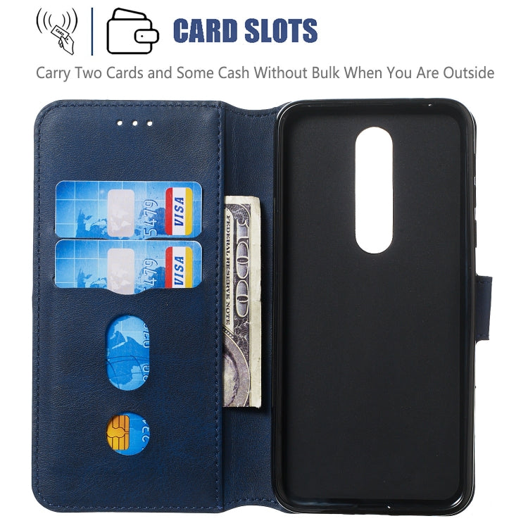 For Nokia 7.1 Solid Color Buckle Horizontal Flip Leather Case with Wallet & Holder & Card Slots