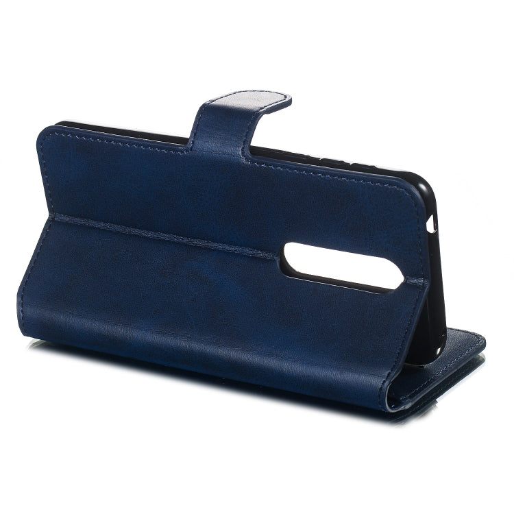 For Nokia 7.1 Solid Color Buckle Horizontal Flip Leather Case with Wallet & Holder & Card Slots