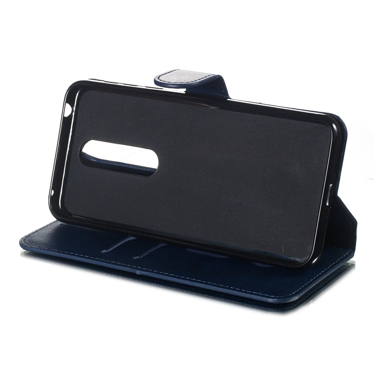 For Nokia 7.1 Solid Color Buckle Horizontal Flip Leather Case with Wallet & Holder & Card Slots