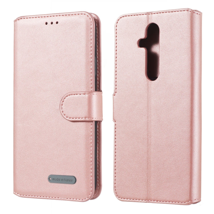 For Nokia 7.1 Solid Color Buckle Horizontal Flip Leather Case with Wallet & Holder & Card Slots