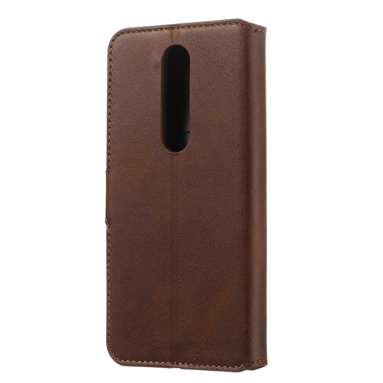 For Nokia 7.1 Solid Color Buckle Horizontal Flip Leather Case with Wallet & Holder & Card Slots