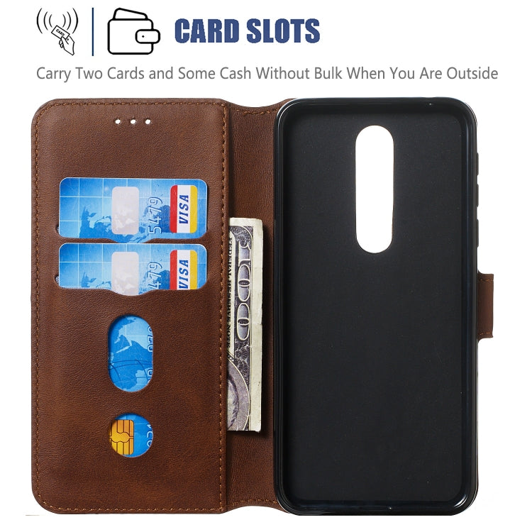 For Nokia 7.1 Solid Color Buckle Horizontal Flip Leather Case with Wallet & Holder & Card Slots